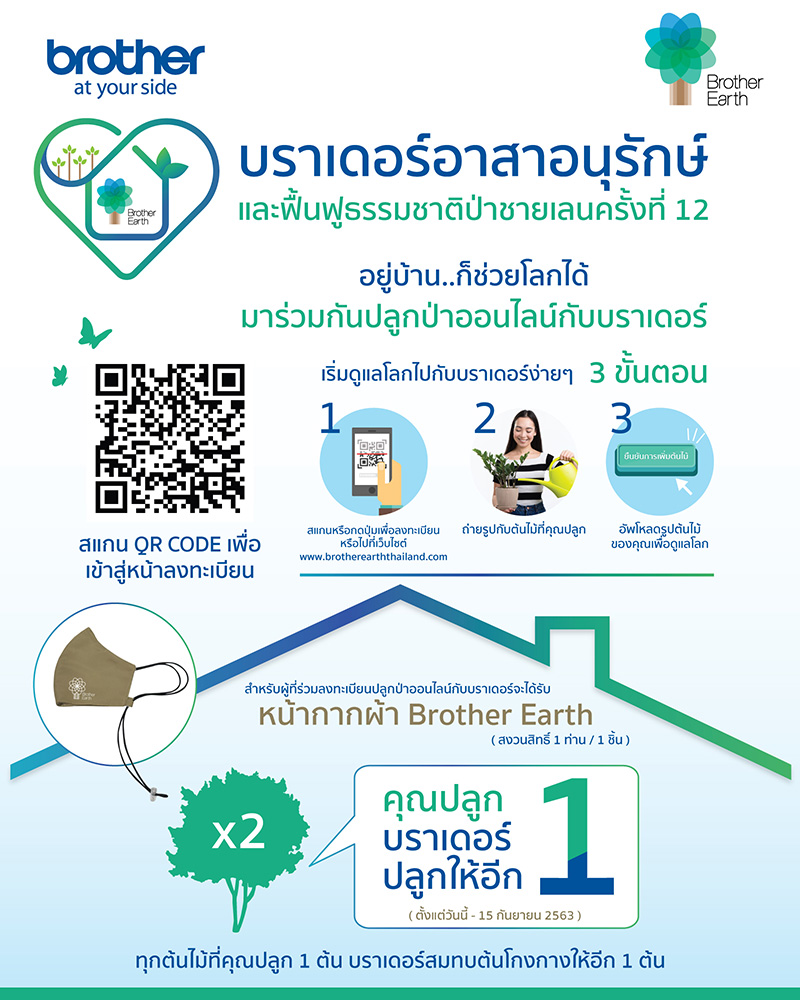 คลิกเดียวก็ร่วม ‘ปลูกป่าออนไลน์กับบราเดอร์’ ได้
