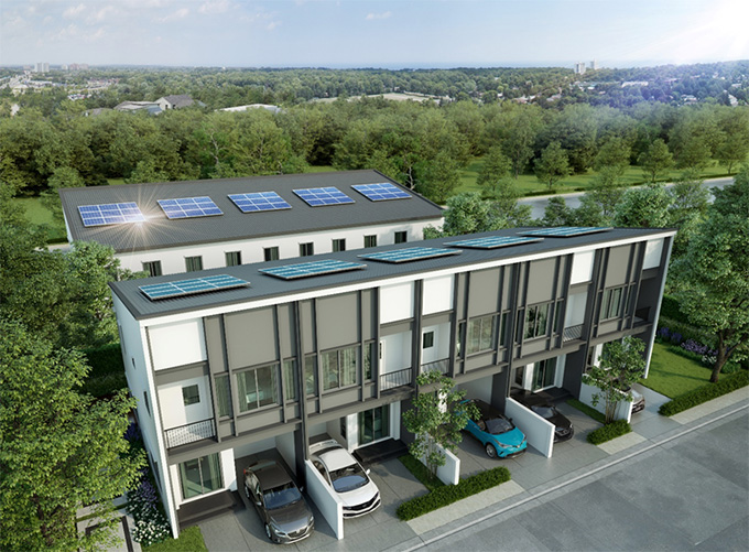 เสนาติดตั้งโซลาร์เซลล์ในหมู่บ้าน-คอนโด