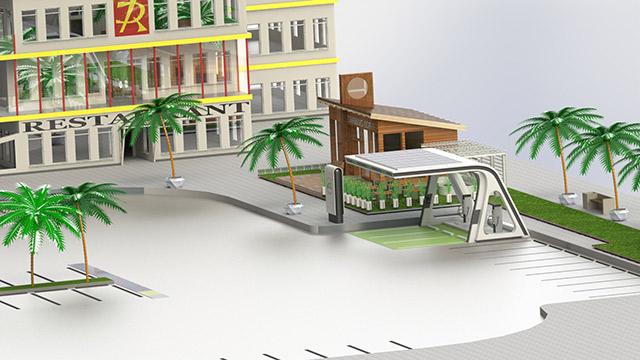 แบบสถานีชาร์จรถไฟฟ้าของทีม DENOTOL