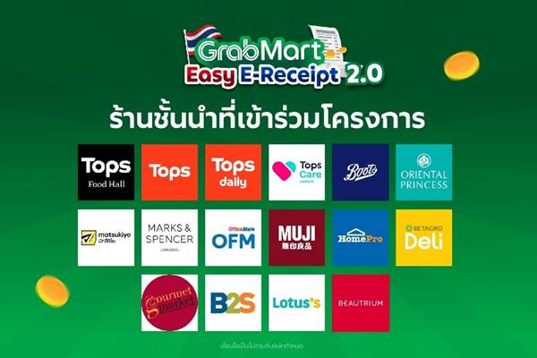 แกร็บมาร์ท จัดแคมเปญลดคุ้ม 3 ต่อ ชวนช้อปลดหย่อนภาษีปี’68 รับมาตรการ “Easy E-Receipt 2.0”