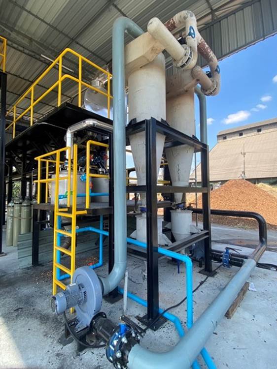 ระบบปฏิกรณ์ผลิตไบโอชาร์จากของเหลือทางการเกษตร