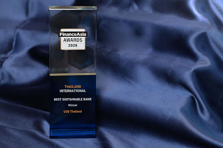 ธนาคารยูโอบี ประเทศไทย ได้รับรางวัล Best Sustainable Bank (International) 2026